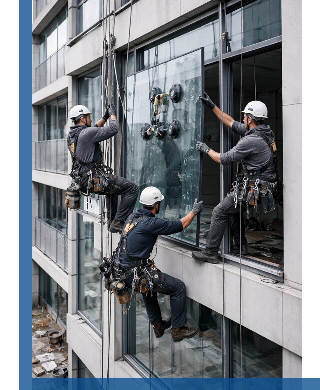 Фасадное остекление и монтаж витражей зданий в Урае под ключ
