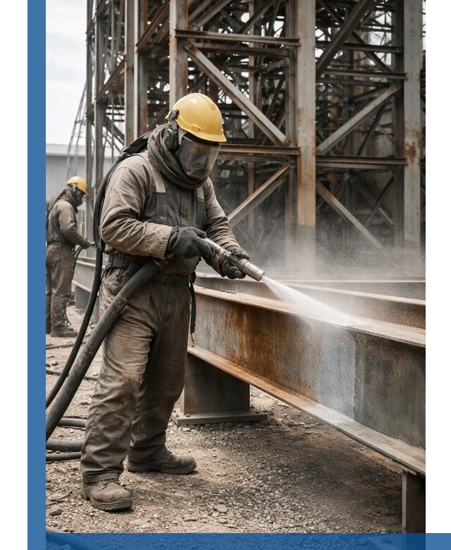 Пескоструйная очистка металлоконструкций в Урае промышленная