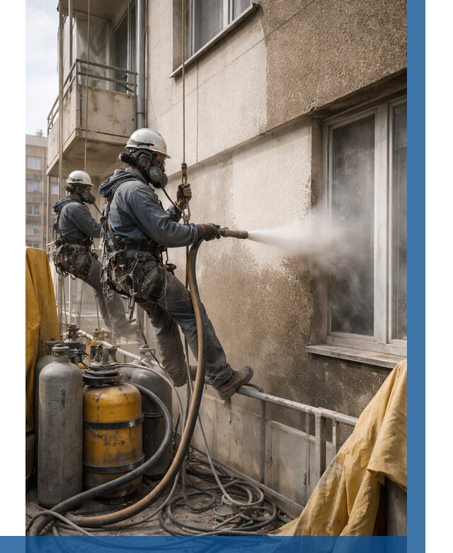 Пескоструйная очистка фасада в Урае от 677 р. | ВЫСОТНИК-Урй