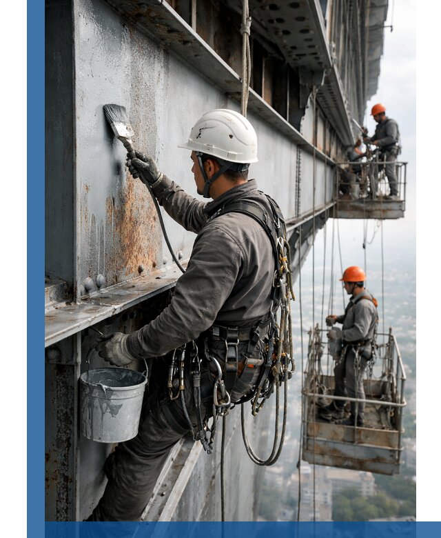 Покраска металлоконструкций на высоте в Урае профессионально