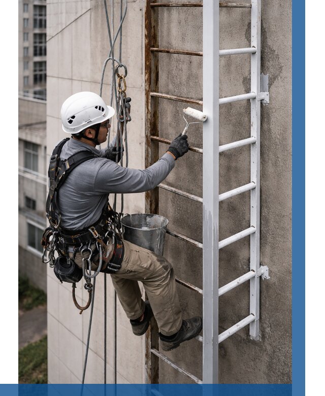 Покраска пожарных лестниц в Урае от 4689 р. | ВЫСОТНИК-Урй