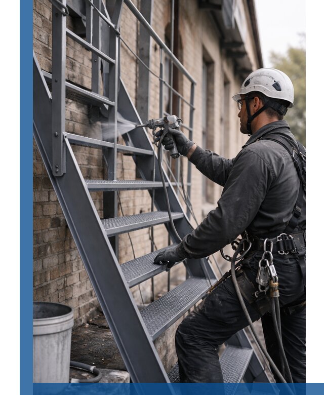 Покраска и антикоррозионная защита пожарных лестниц в Урае