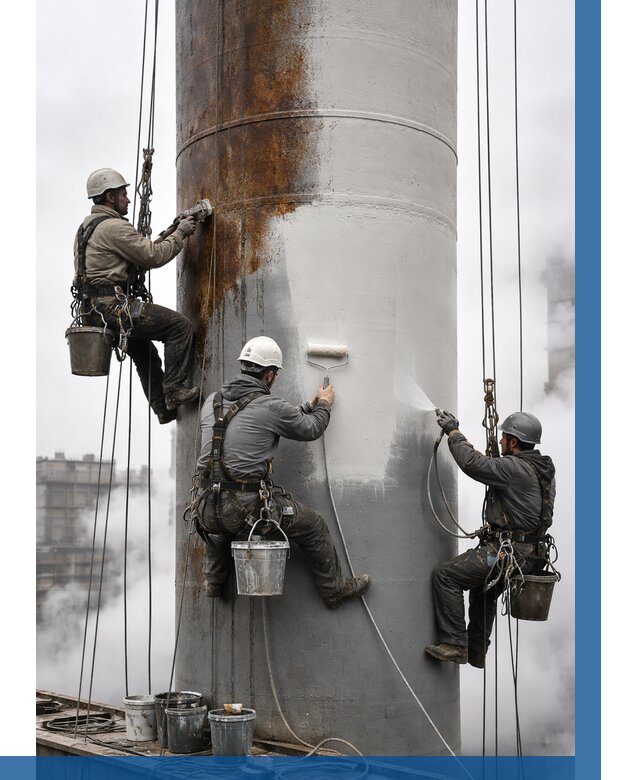 Покраска дымовых труб в Урае от 8858 р. | ВЫСОТНИК-Урй