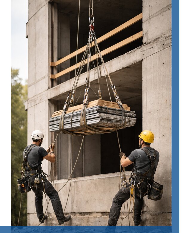 Подъем материала на этаж веревками в Урае от 1563 р. | ВЫСОТНИК-Урй