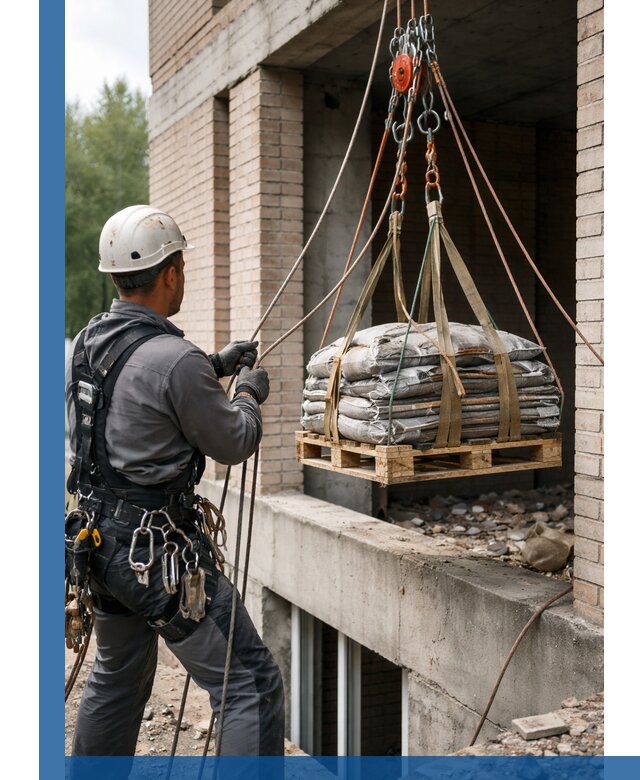 Подъем материалов на этаж веревками в Урае оперативно