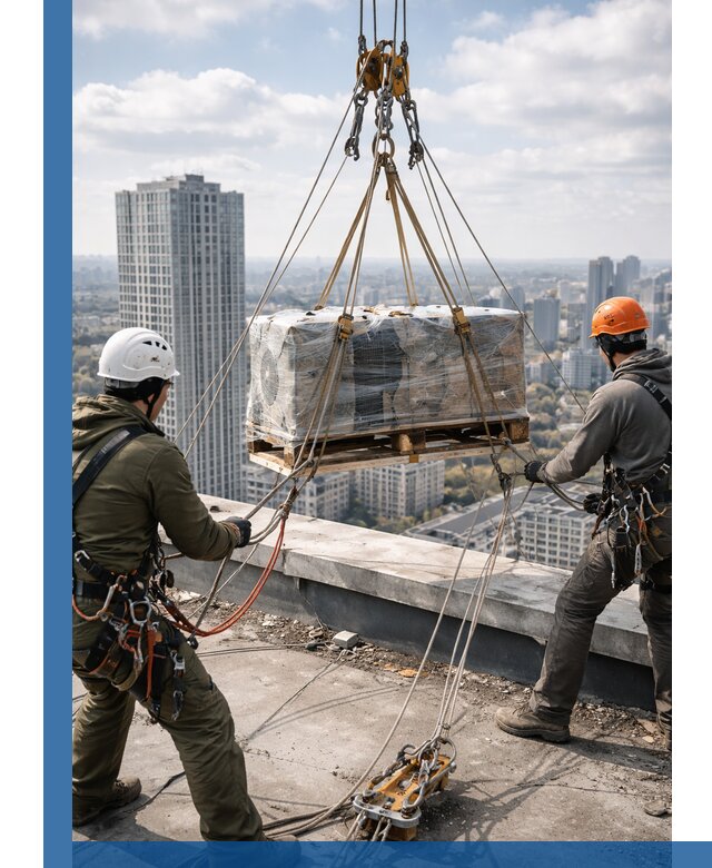 Подъем и монтаж крупногабаритных грузов на крышу в Урае