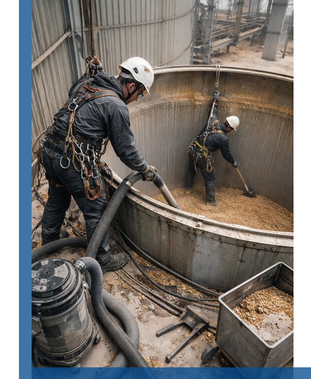 Профессиональная чистка зерновых бункеров в Урае с выездом