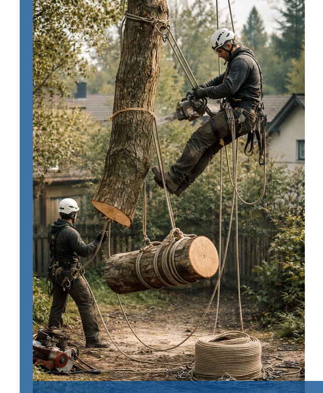 Валка деревьев частями в Урае, безопасно и аккуратно