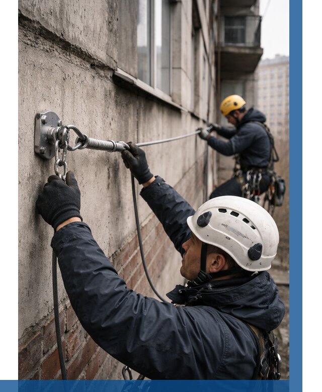 Монтаж анкерных линий в Урае от 3126 р. | ВЫСОТНИК-Урй